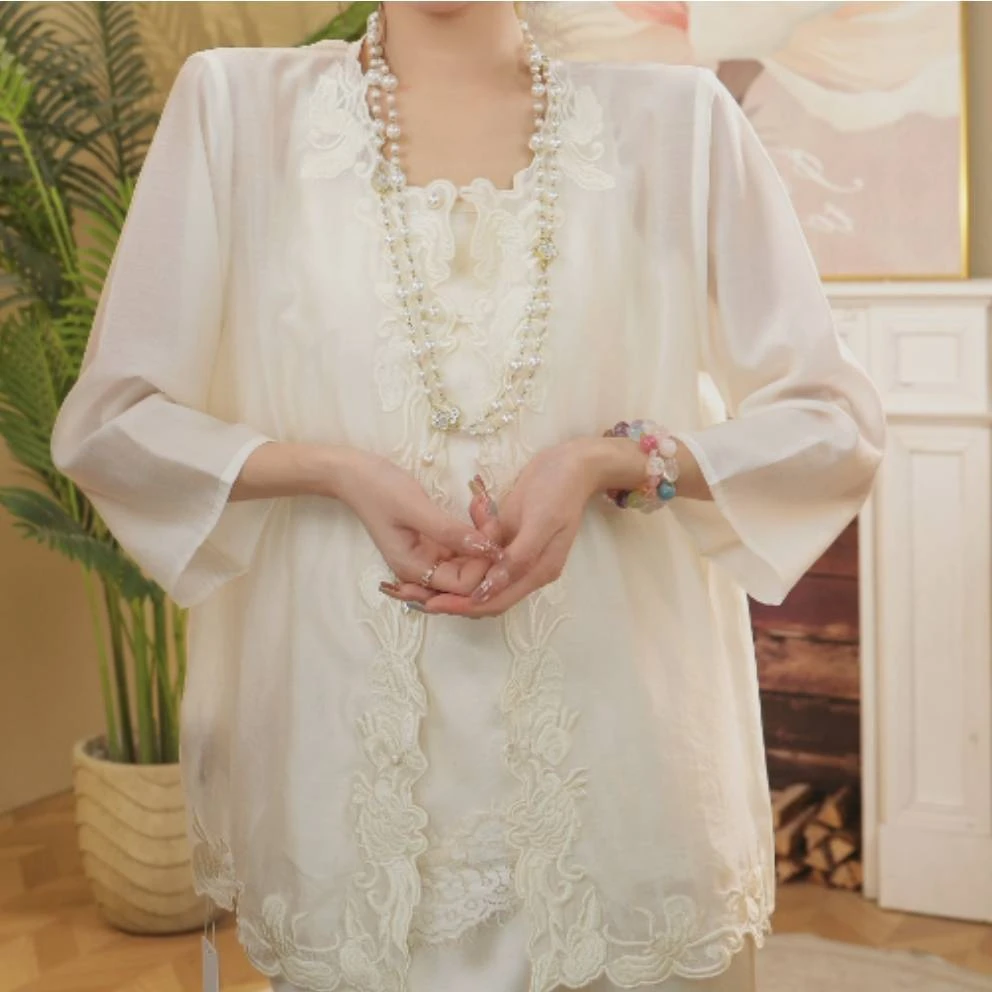 广寒玉兔/新中式春季新款重工织锦刺绣衬衣外套2025A1316小禹