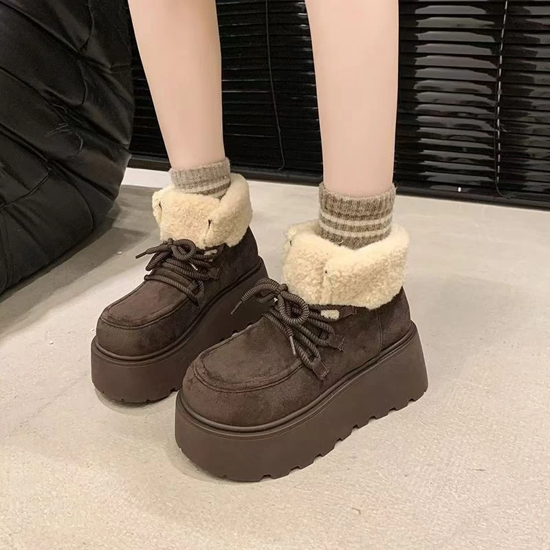 【爆款】厚底雪地靴女冬2025新款短靴棉鞋女款雪地棉加绒加厚马丁靴