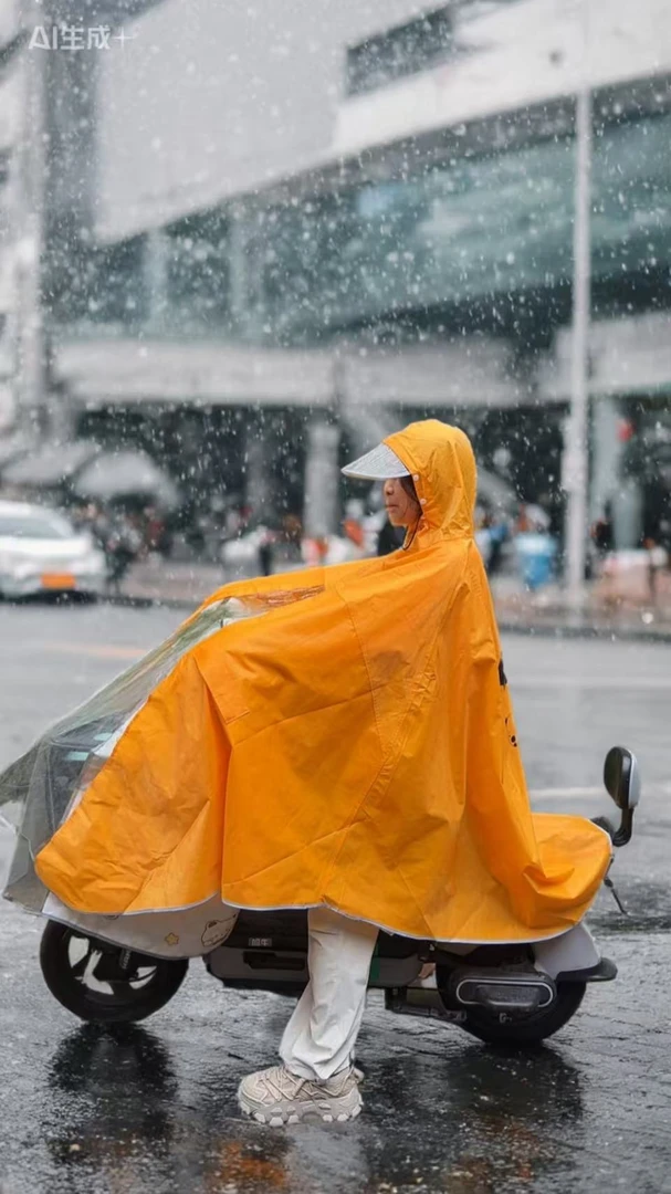 加厚电动车雨衣成人户外骑行摩托车防水遮脚雨披防风护脸加大防雨