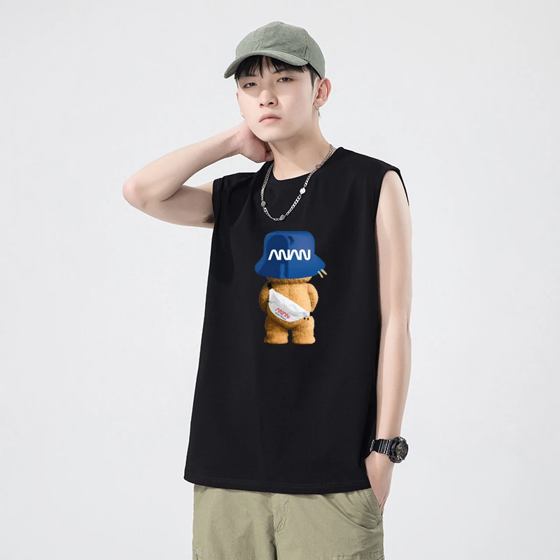 ADER①①⑨港风夏季坎肩男女同款小熊男士休闲潮流外穿宽松百搭无袖