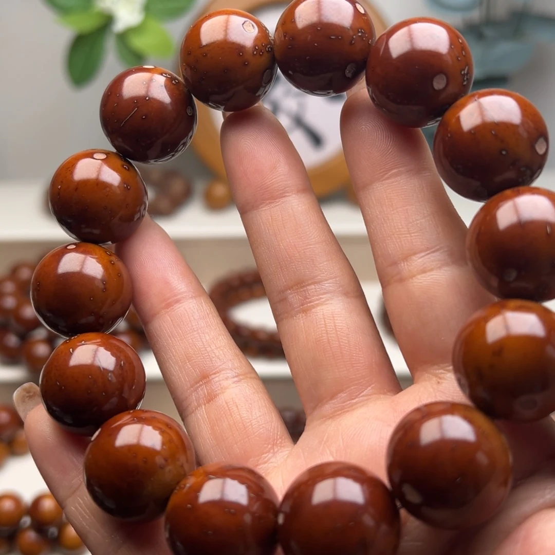 紫金鼠手串半实心光珠19
