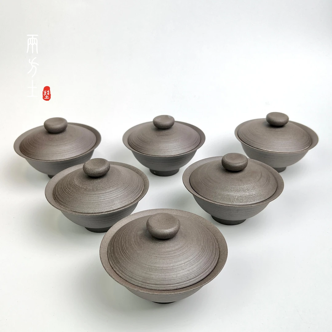 两方土 白茶大师设计款盖碗小小乔盖碗纯手工薄胎主泡器简约陶瓷