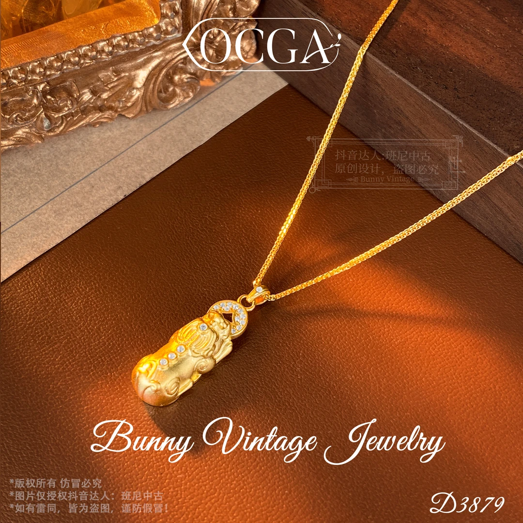 坠链均925银 镀K金D3879法★【招财貔貅】春OCGA 欧斯伽斯项链