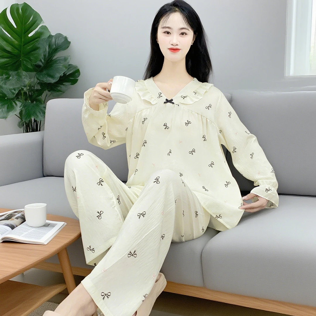 睡衣女士春秋季长袖云朵棉可外穿甜美可爱家居服2025新款套装Y173