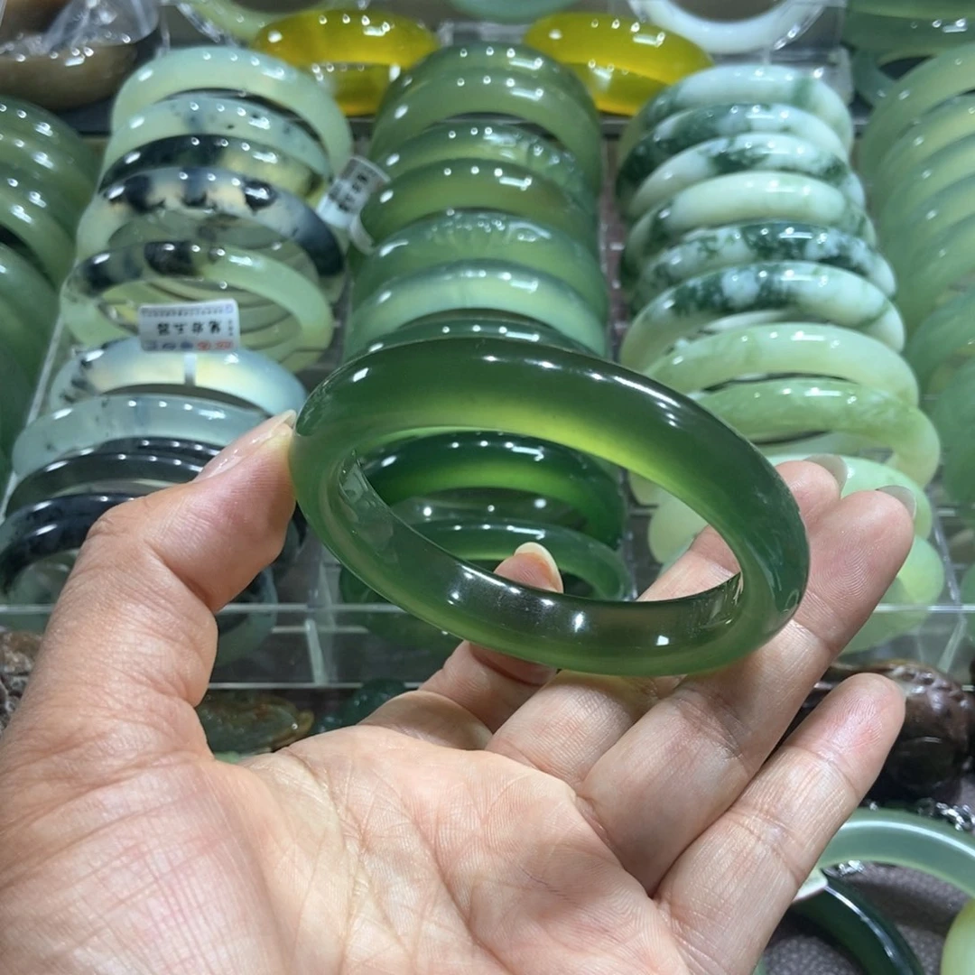 忘***草岫玉未镶嵌手镯58.7