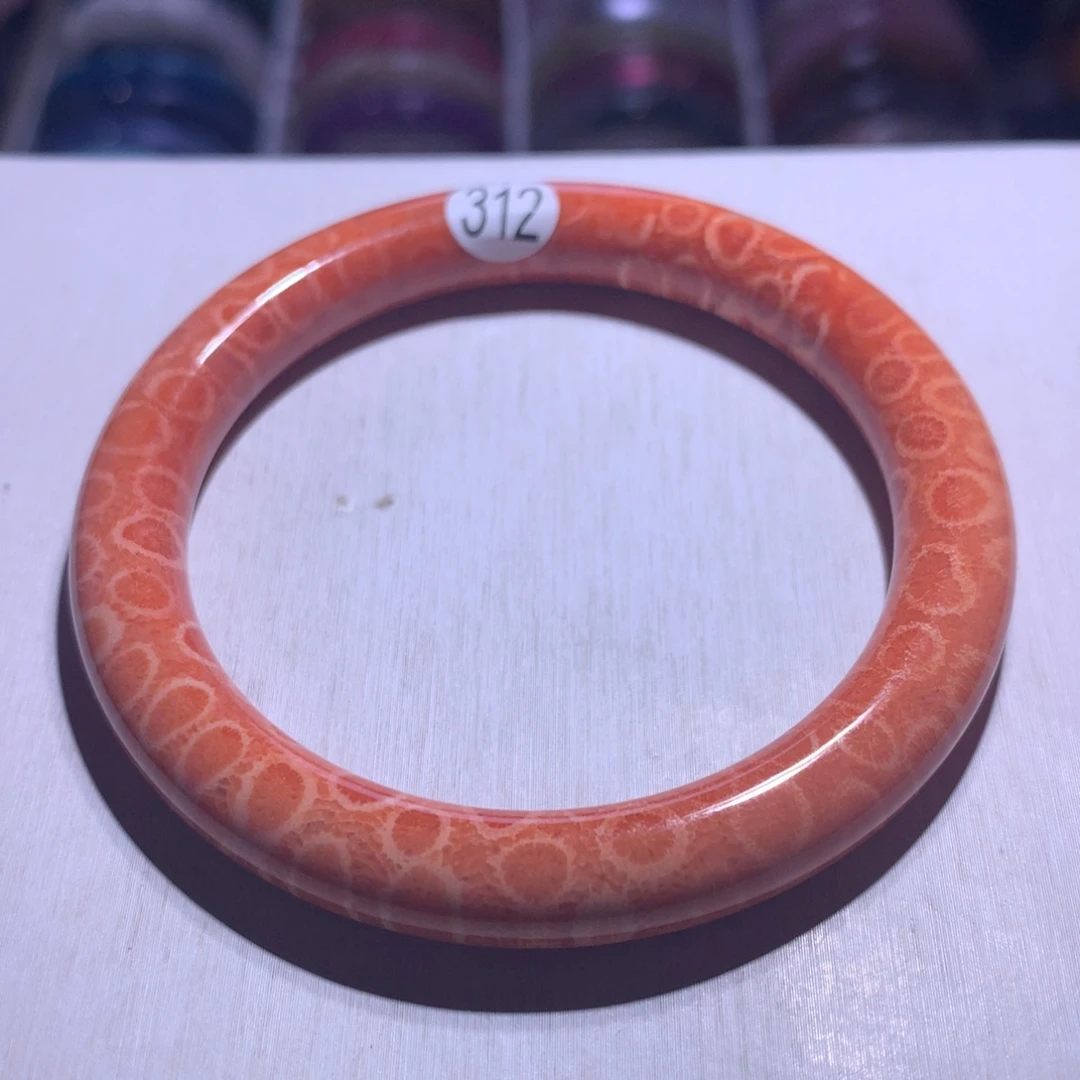 银S925镶嵌水晶手镯珊瑚玉56.3圈312