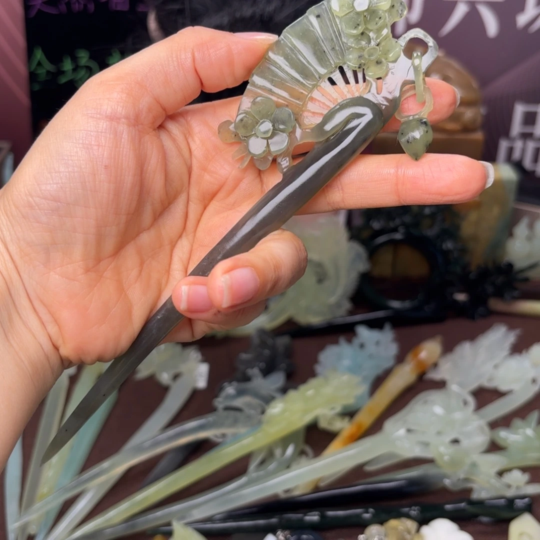 蛇纹石玉合金发饰