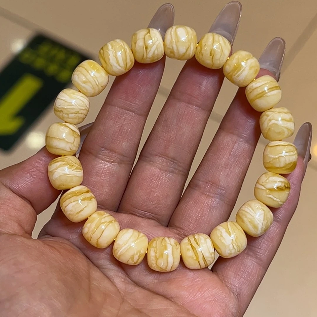 裸石琥珀未镶嵌11➕同料虎皮老型手串