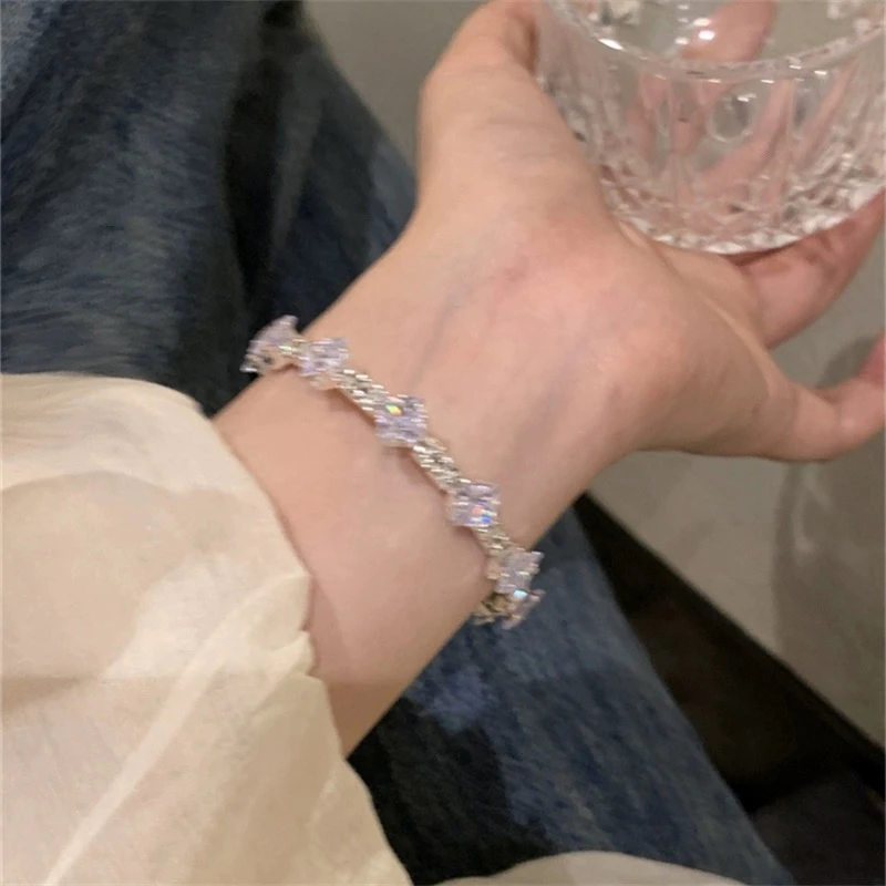超闪手镯轻奢精致闪钻设计感手饰品高级感法式手环A349