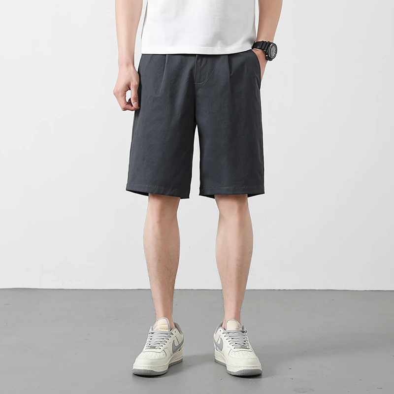 2025夏季新款百棉休闲百搭短裤直筒男士休闲宽松潮流垂感薄款柔软