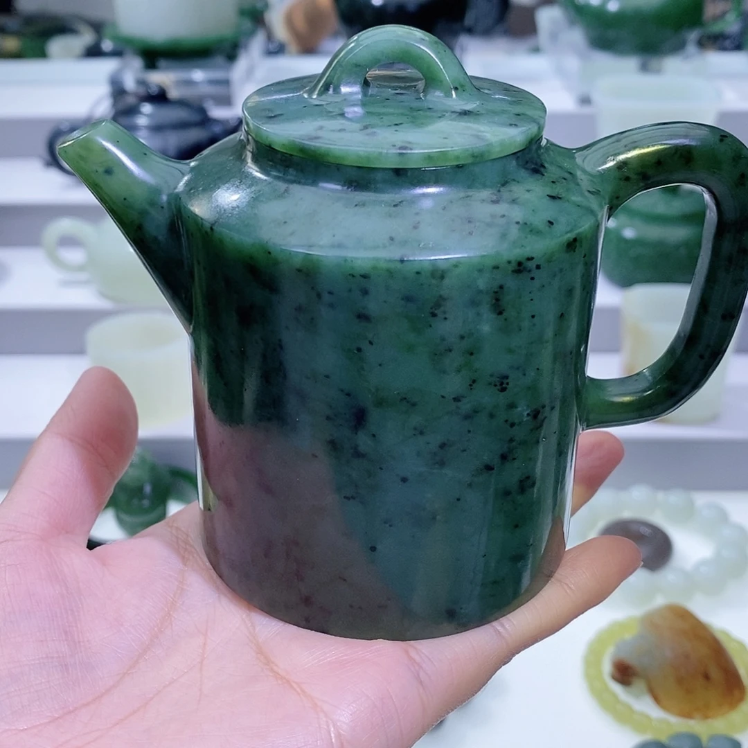 和田玉未镶嵌挂件茶壶