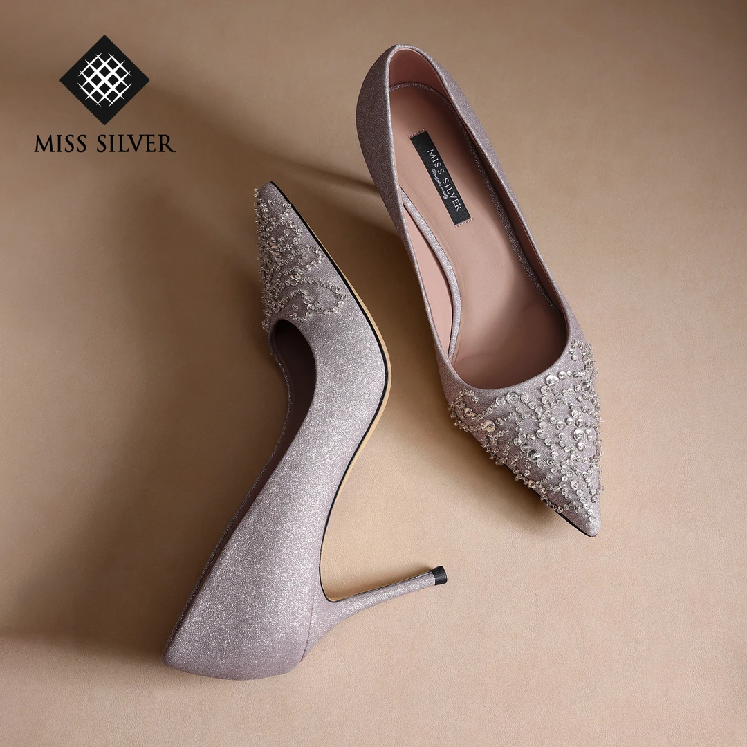 MISSSILVER2025春季新款细高跟轻奢女鞋时尚百搭洋气尖头单鞋