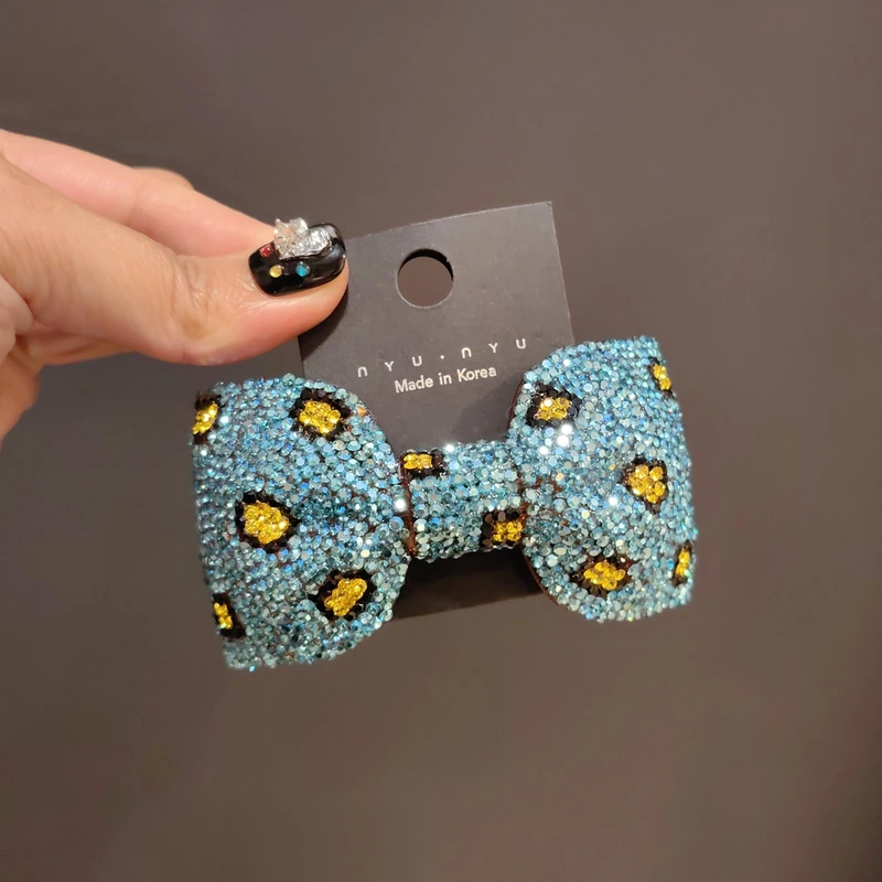 韩密钻蝴蝶结弹簧夹后脑勺盘发加马尾夹时尚复古经典百搭小众发饰