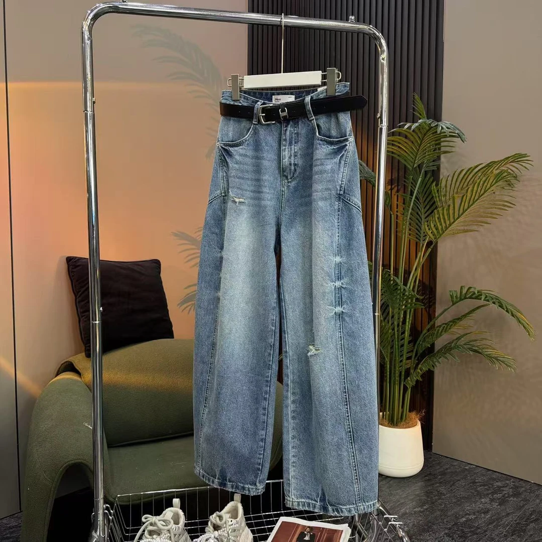 XLJ层次做旧拖地裤86373