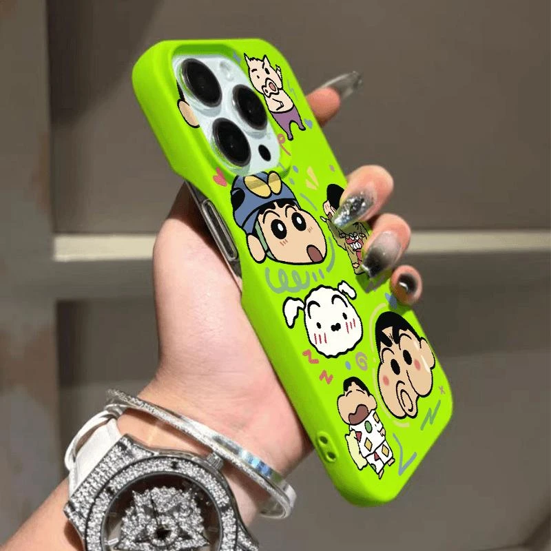 奥菲顿搞怪嘟嘴小新适用iPhone16/15promax苹果半包手机壳14/12套