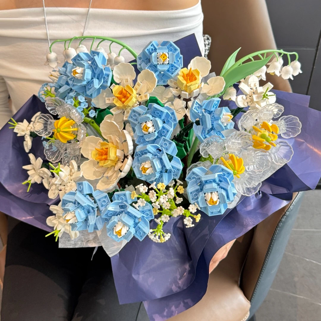 圣诞套装【盛夏晚风】抱抱桶手工拼装插花送女友圣诞节礼物