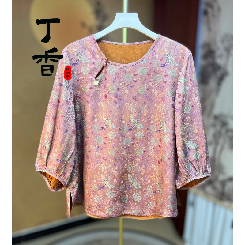 530高端重磅提花花萝新款时尚百搭精品小衫
