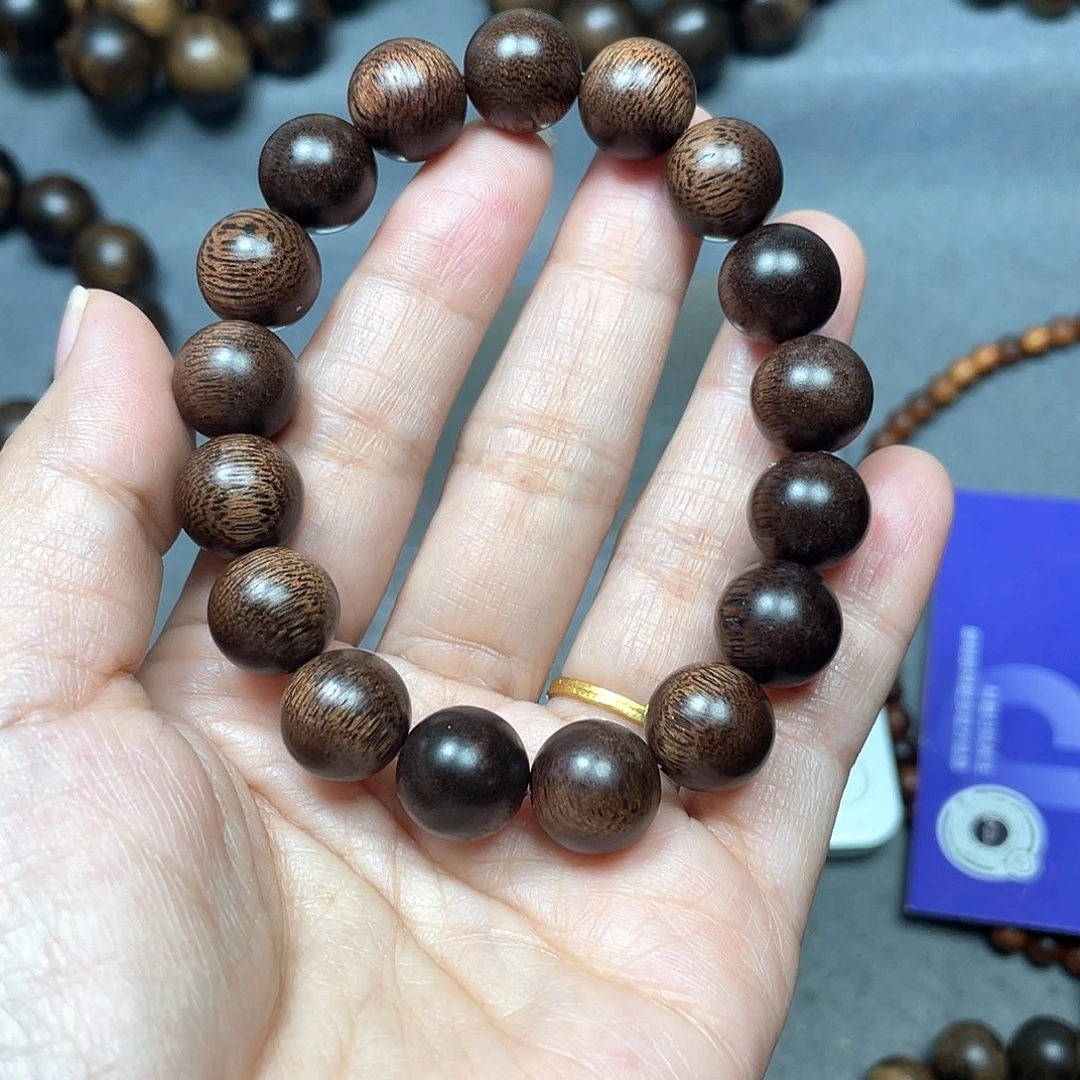 沉香手串南****亮芽庄紫棋1.2