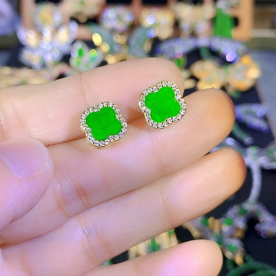 吊坠(不含链)银S925镶嵌翡翠