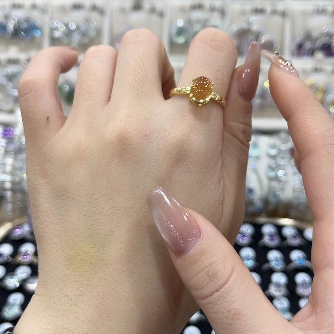 蛇纹石玉银S925镶嵌戒指