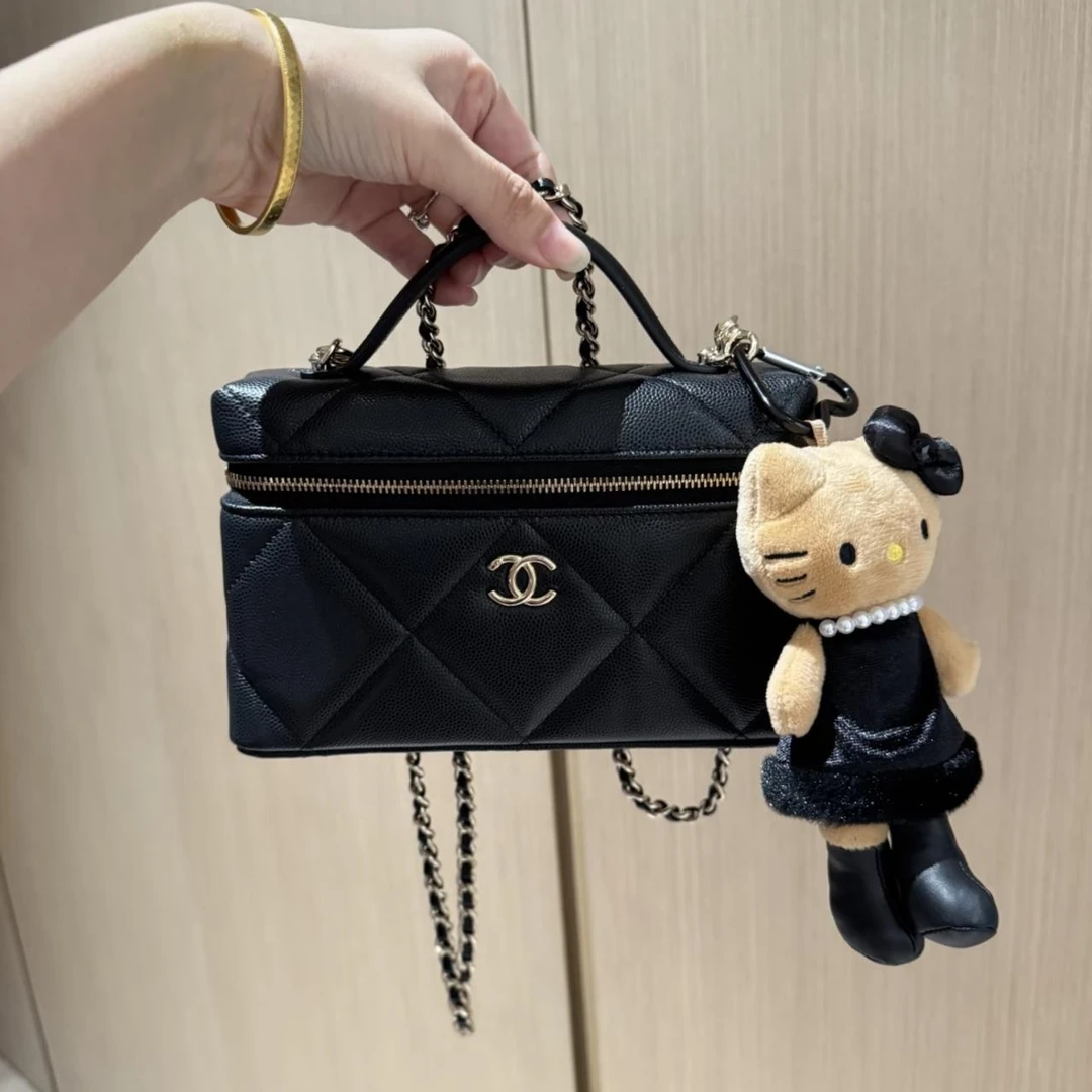 香奈儿25K黑金饭盒 单肩包 63583654