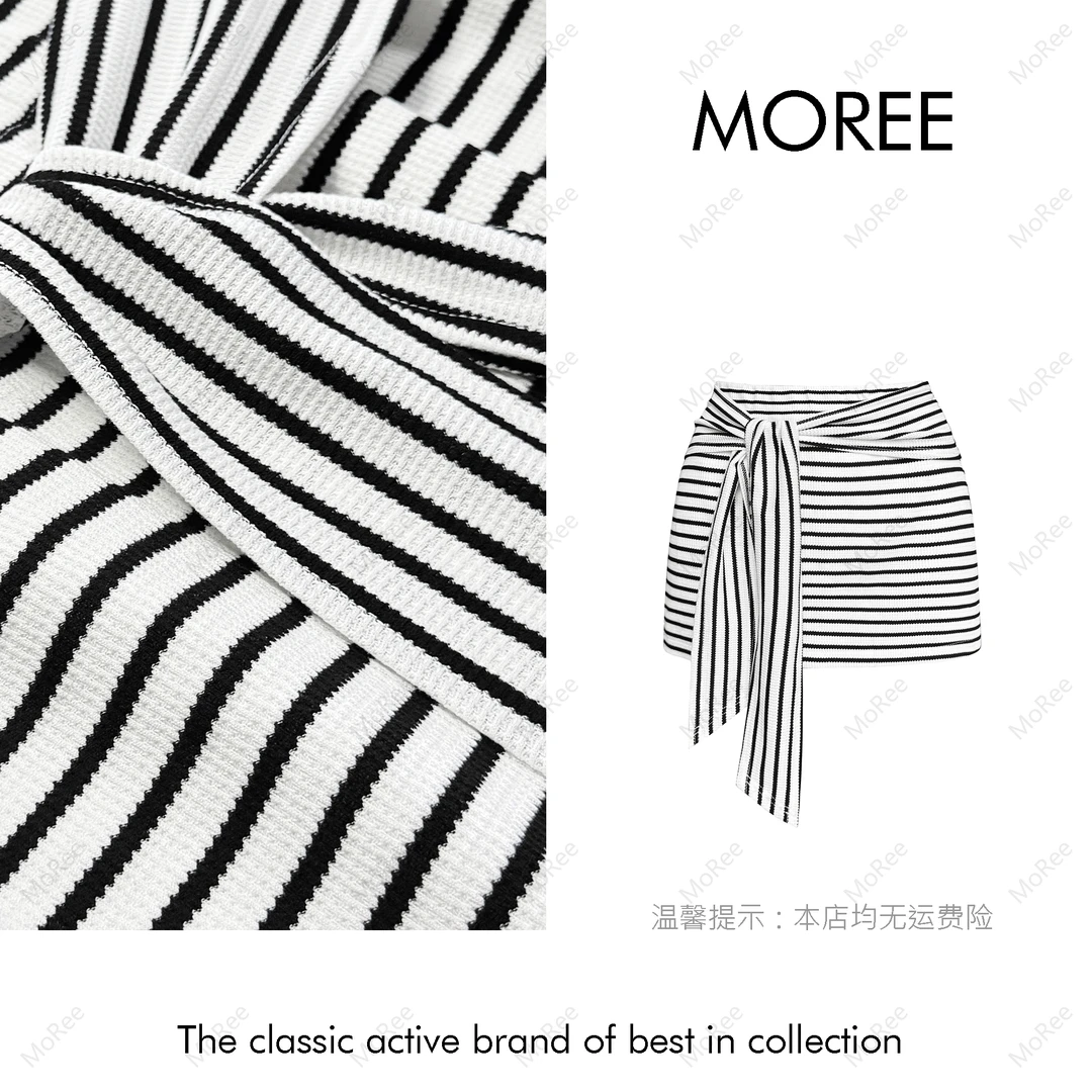 【MOREE】Crevettes royales设计感小众条纹半裙-F8358