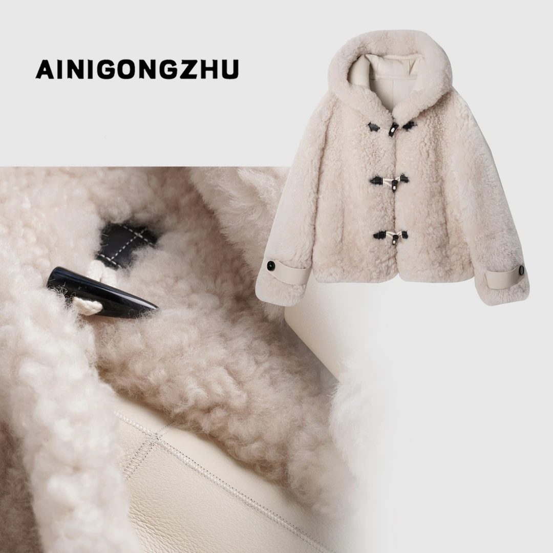 AINIGONGZHU/艾妮公主2024新款女装皮草羊皮毛一体外套P6672