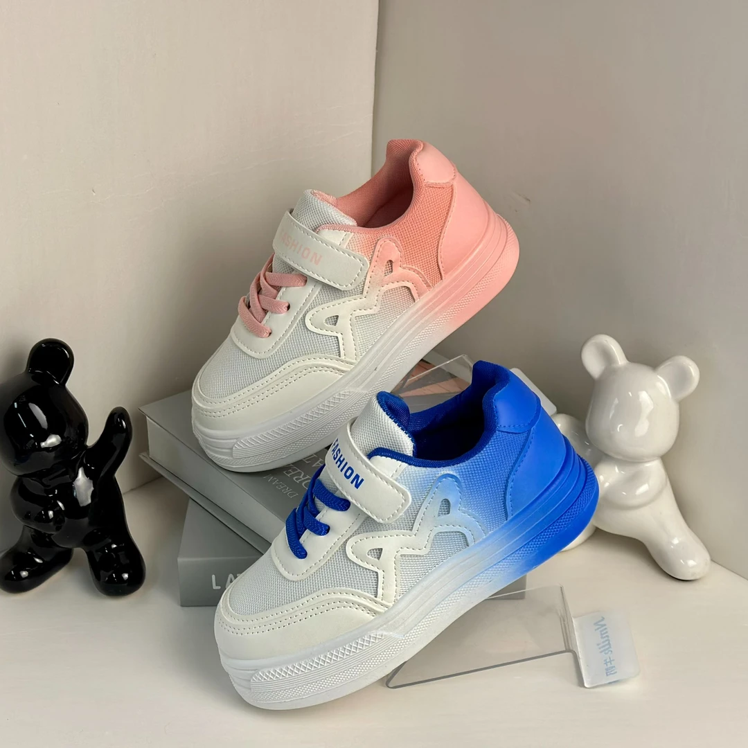 【断码福利】双网休闲鞋8801渐变小白鞋新款女童男童板鞋运动鞋