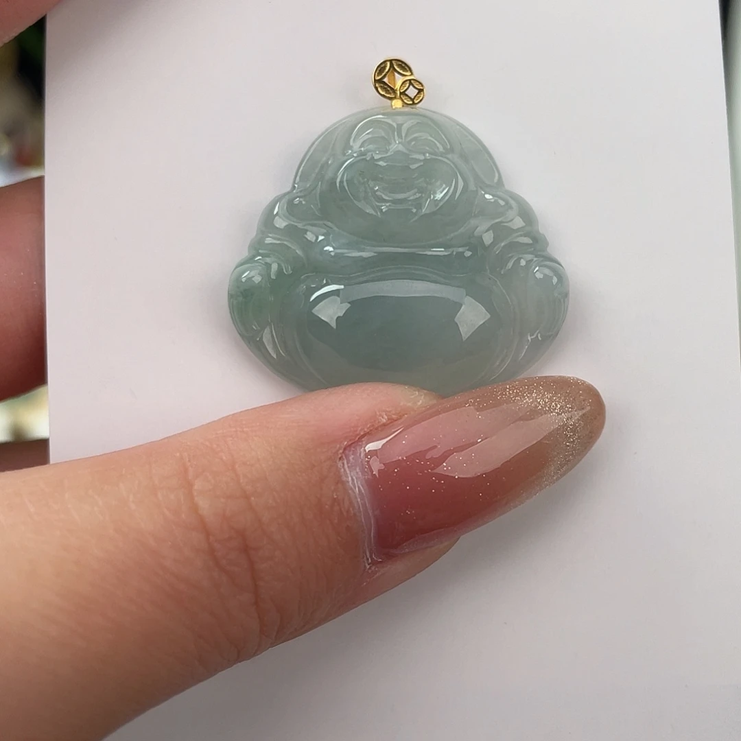 翡翠未镶嵌颈饰佛公