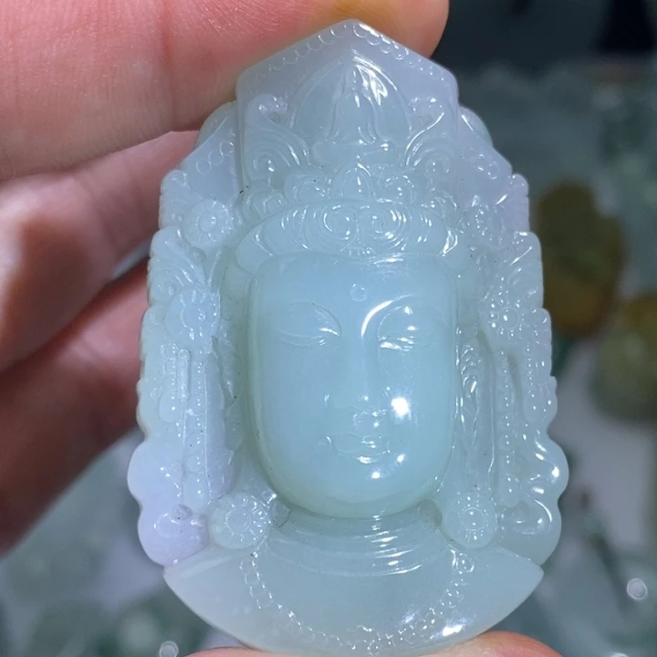 定制翡翠未镶嵌胶块观音