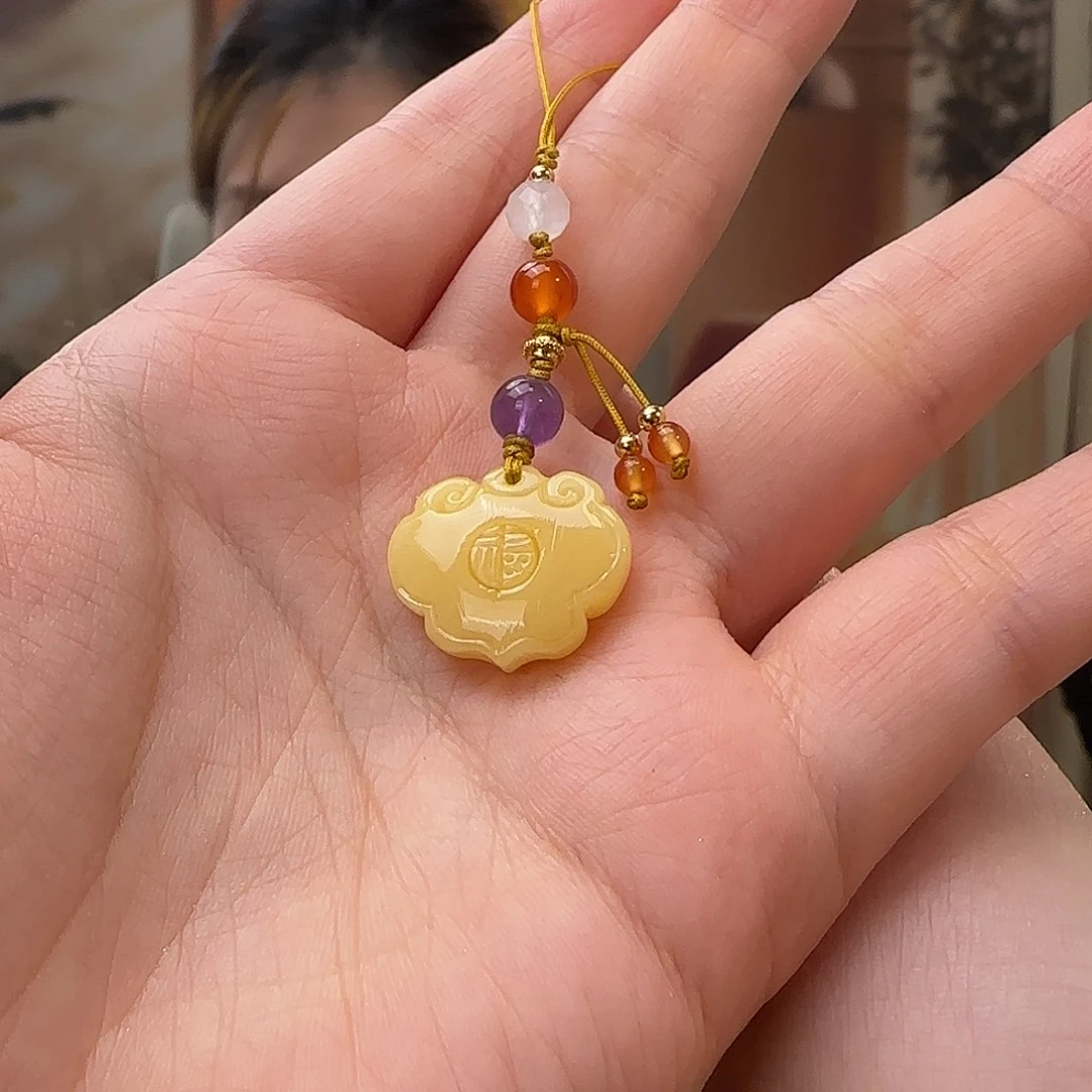 蜜蜡未镶嵌吊坠(赠链)