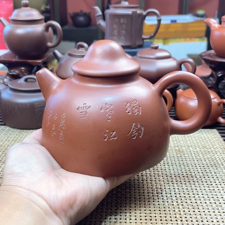 茶壶紫砂红泥老壶
