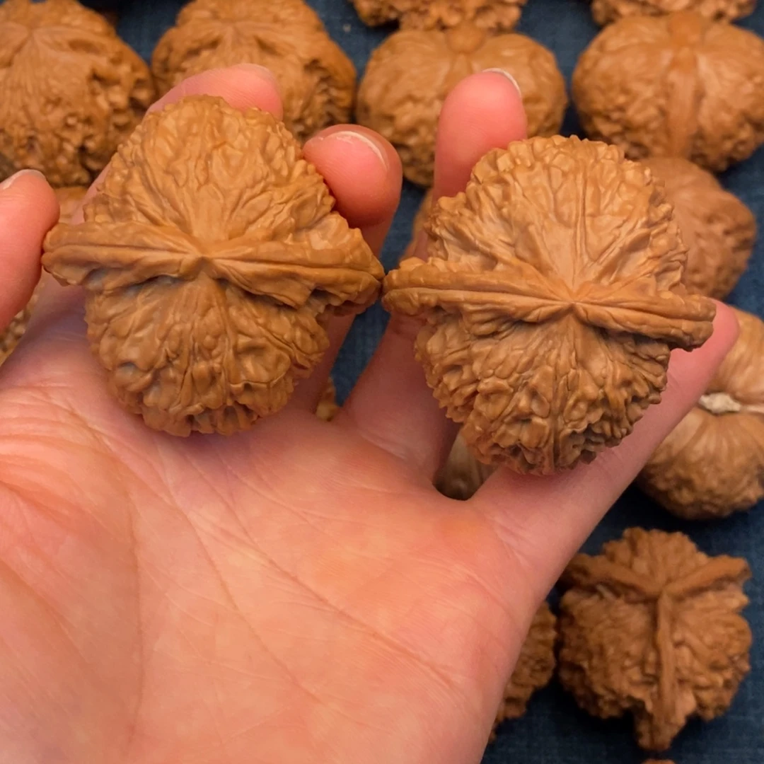 文玩核桃把件45全品大球白