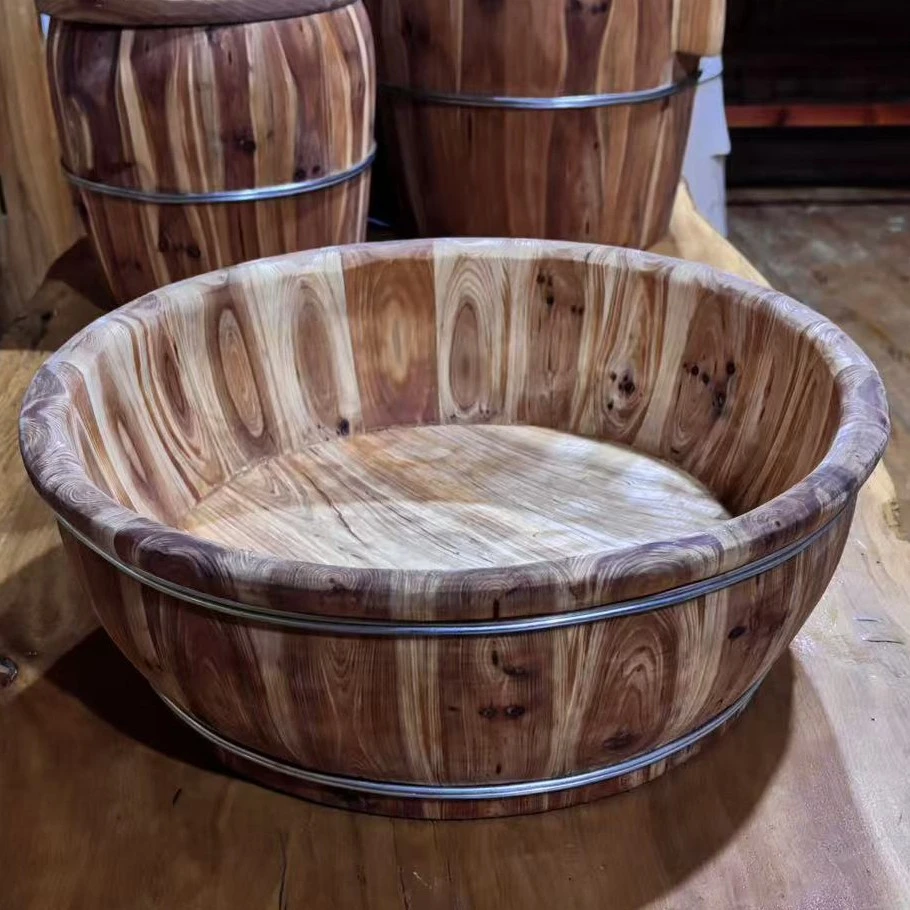 苗盛家具杉木枝原木木盆43公分