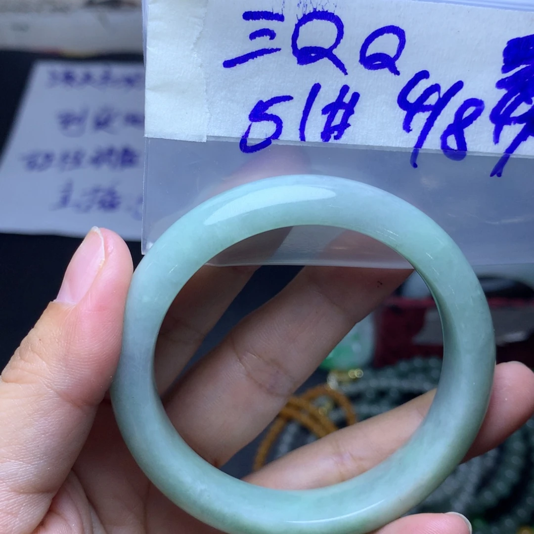 定制翡翠未镶嵌手镯51皮壳