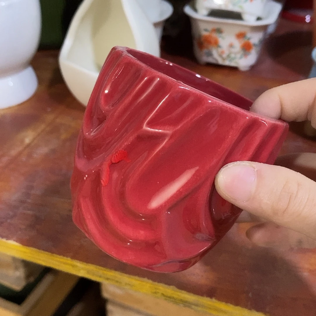 陶杯子陶盆有孔 瑕疵介意勿拍