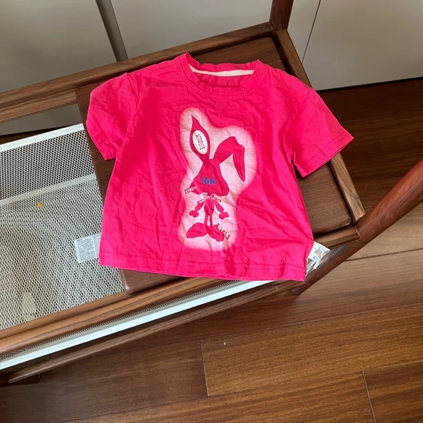 【编号H95】MS23041-20-卡通兔子16K儿童字母短袖玫红色