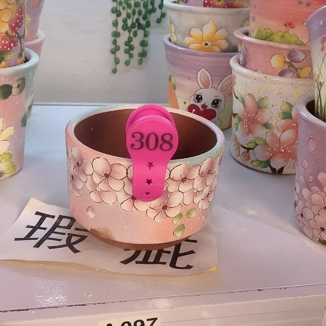 红泥花盆红陶手绘花盆