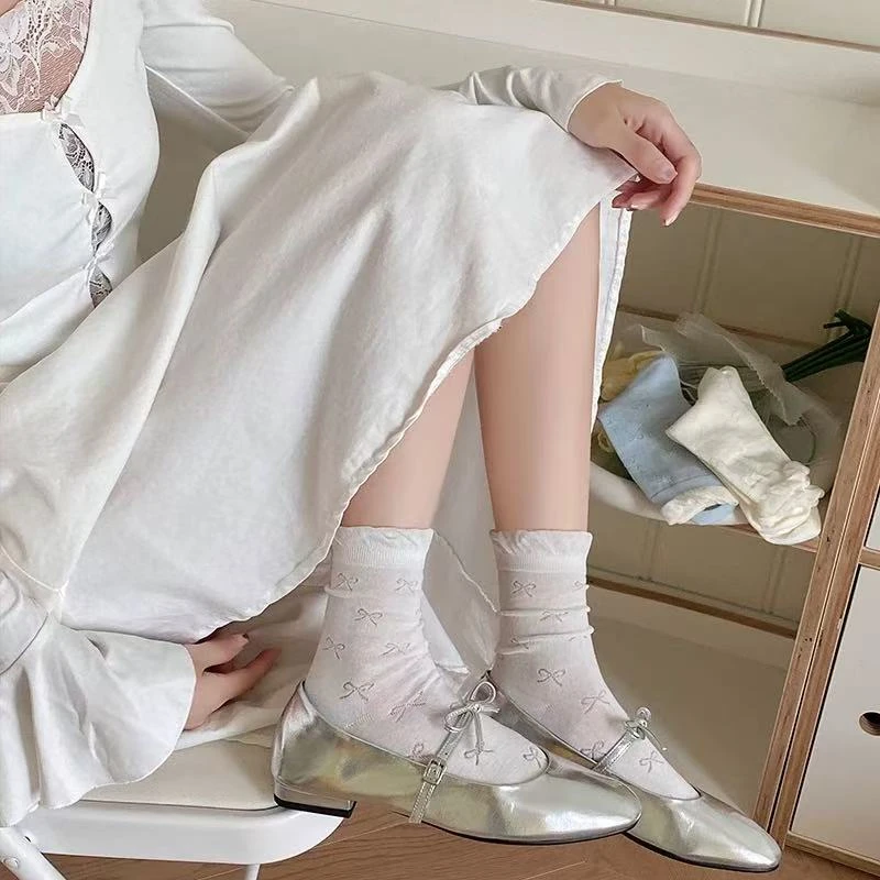 【一只璐甄选】C510夏季好看舒服的蝴蝶结泡泡袜P832