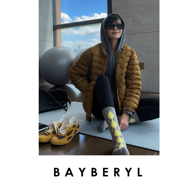 BAYBERYL老贝可颂*蒙蒙口袋绗缝短轻时尚秋羽绒服 YRF5H1211-8/17