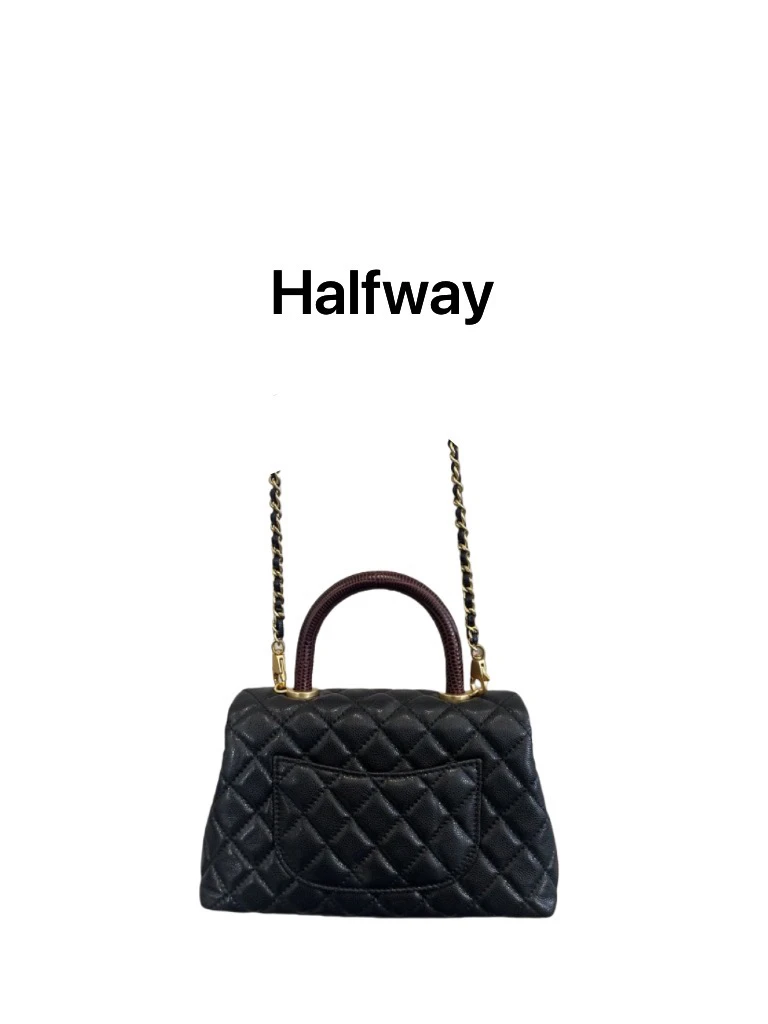 halfway DF-019鱼子酱牛皮handle女包