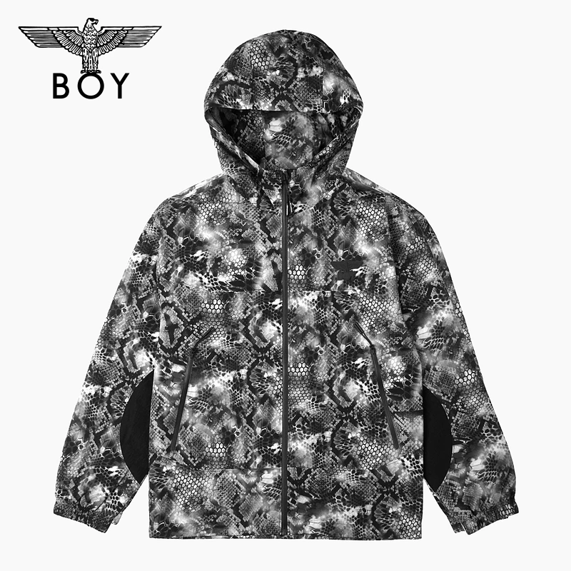 BOY25新款春夏男款蛇纹户外连帽时尚印花休闲外套M23045