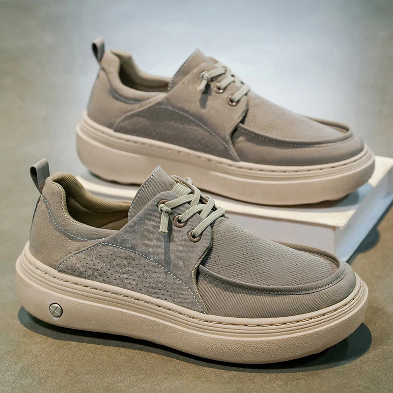 布鞋男款夏季新款潮流百搭耐磨板鞋男士软底一脚蹬时尚休闲运动鞋