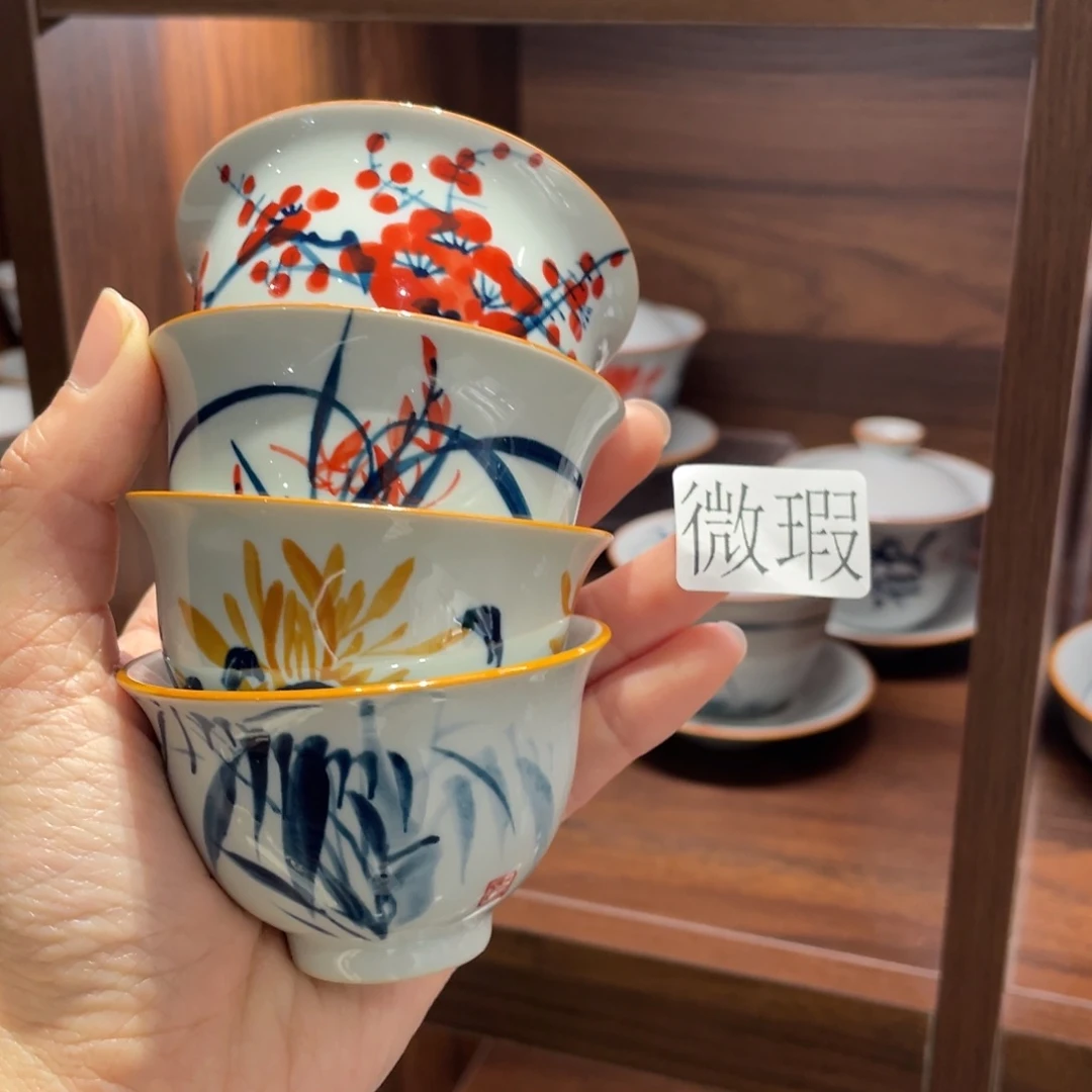 微瑕釉下彩纯手绘