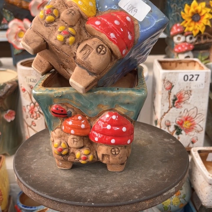 紫砂花盆粗陶材质多肉花盆