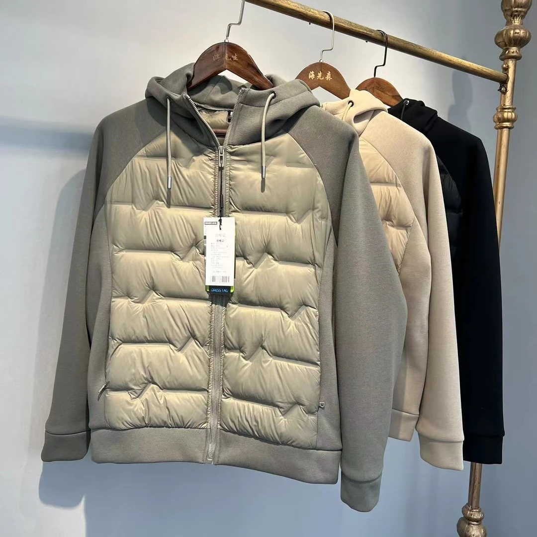 90白鸭绒！科技三防！无缝全压胶！弹力加绒拼接羽绒服 24XH0132