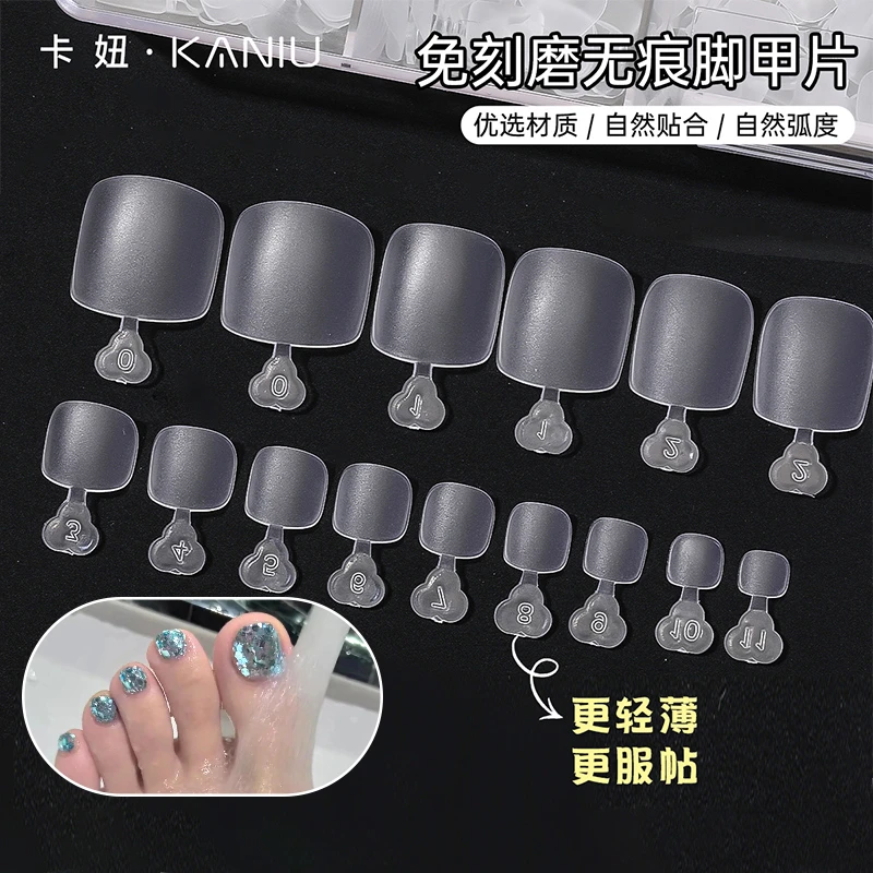 美甲超薄无痕磨砂穿戴式脚甲片延长贴片胶可拆卸式假指甲贴片成品