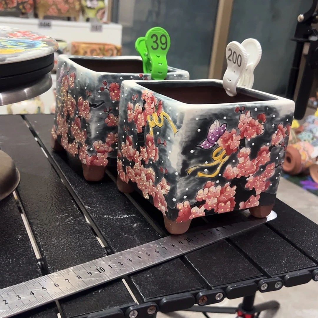 友***好手绘陶瓷花盆美盆