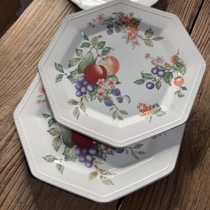 库存尾货水果八角盘一对口径26