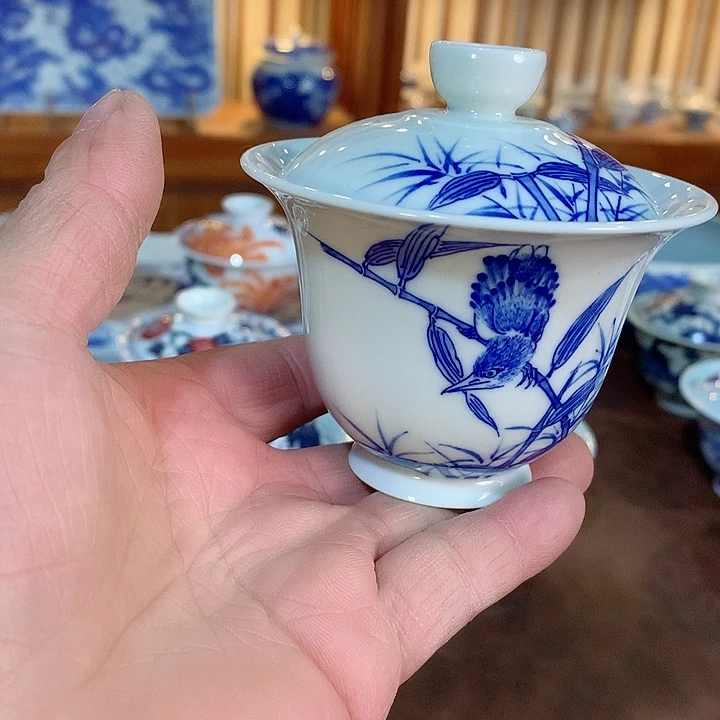 錡镇堂手工手绘盖碗